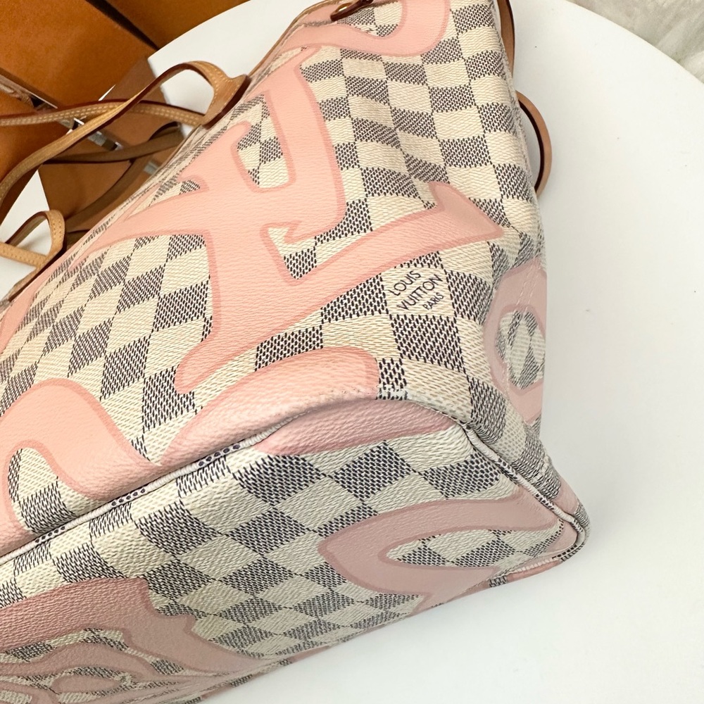 💎✨LIMITED EDITION✨💎 LOUIS VUITTON Neverfull MM Totebag Damier Azur Pink - Picture 10 of 14
